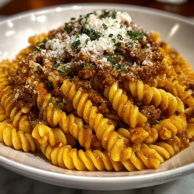 Indulgent Cheesy Rotini Pasta with Garlic Butter & Beef Recipe