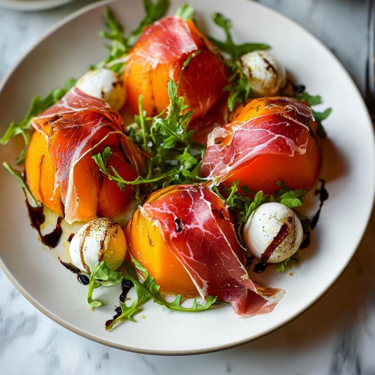 Fresh Melon and Prosciutto Salad with Mozzarella and Arugula Recipe