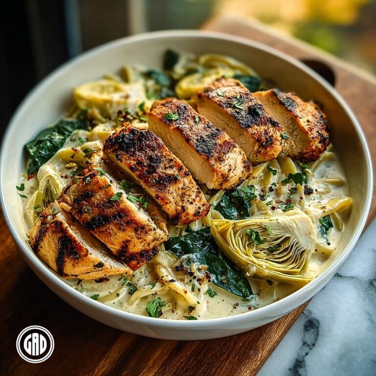 Indulgent Spinach-Artichoke Greek Chicken Alfredo for Comfort Recipe